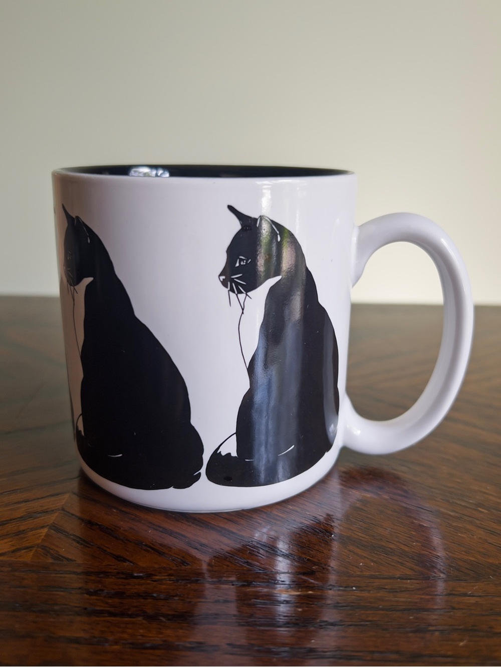 Vintage Tuxedo Cat Mug, Black and White Cat Coffee Tea Mug - Picture 9 of 9